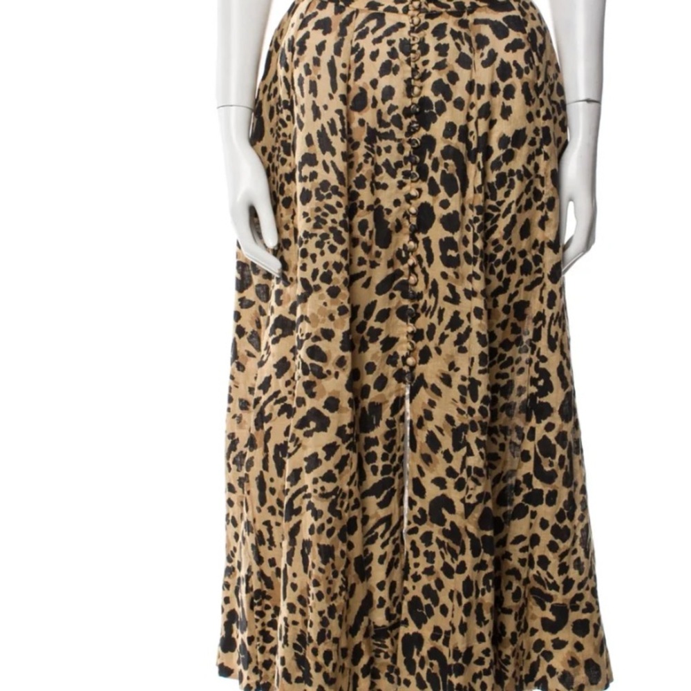 Zimmerman Leopard Print Midi Skirt